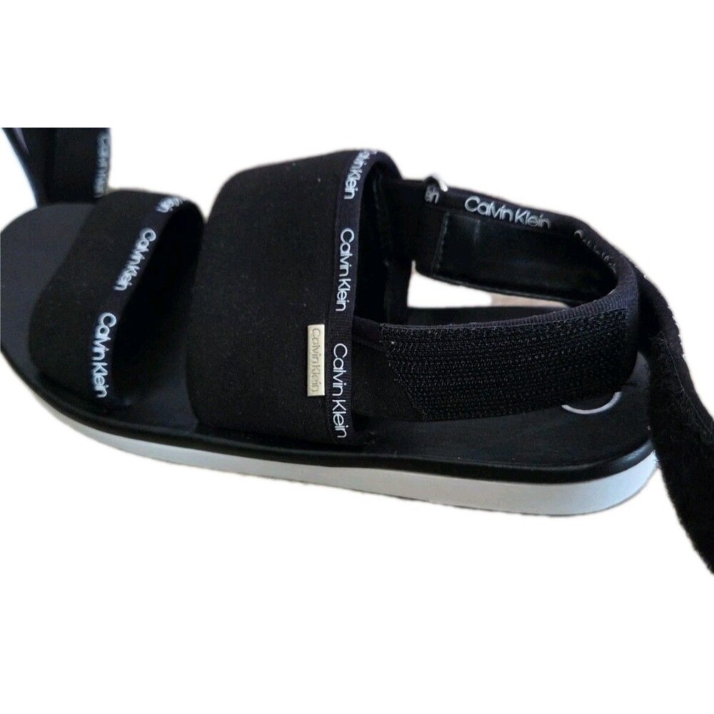 Calvin Klein Zona Women's Black Sandals 6.5 White Comfort Summer Shoe - Picture 6 of 7
